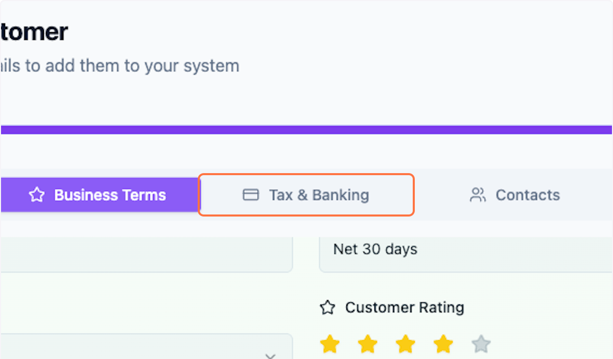 Open Tax & Banking section